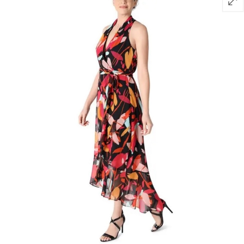 Brand New Lane Bryant Multicolored Asymmetrical Ruffled Dress - Size 20